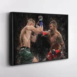 Dustin Poirier vs Conor McGregor UFC Wall Art Print, MMA Fight Poster for Man Cave, Home Gym, Quality Paper 8x12 to 27x40inch