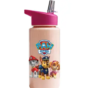 Paw Patrol 17 Oz Straw Water Bottle with Handle, Leak-Proof Durable Reusable, Perfect for Outdoor Sports, Back-To-School Office Cup, Gift Idea