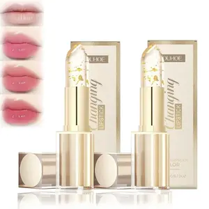 【2 pcs】Transferproof Color-Changing Lipstick,Moisturizing,Temperature-Sensitive Color Change,Gold Crystal Ph Lipsticks,3.5g, ideal for Blend Gift halo glow glossy lip gloss shine