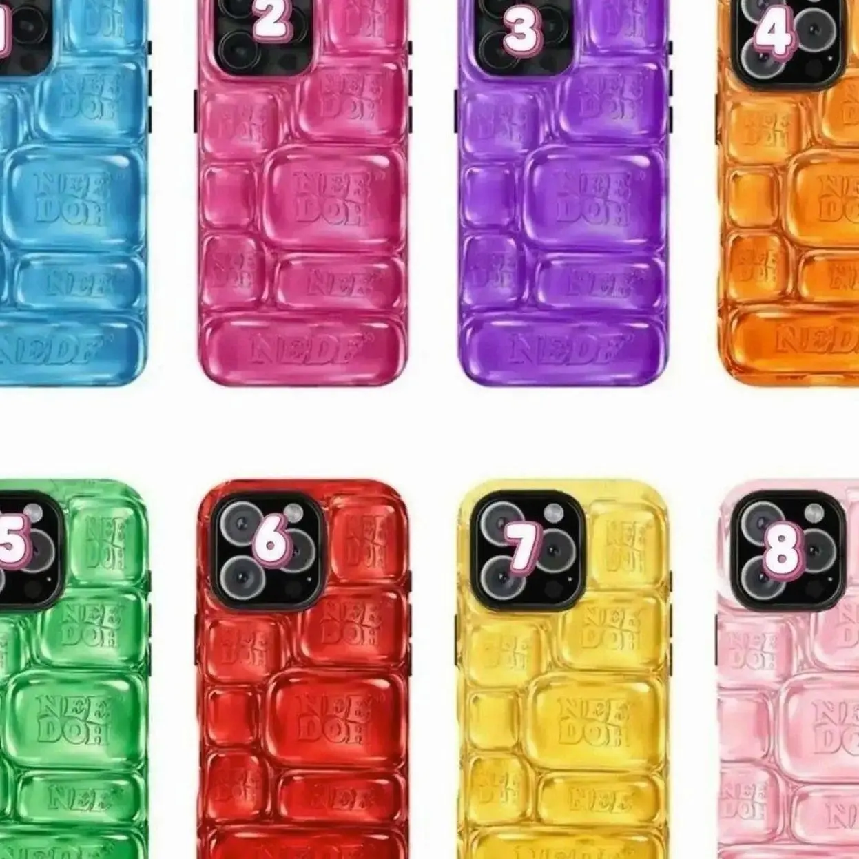 NeeDoh Cool Crush Ice Cube 2D Flat Phone Case, Compatible with iPhone