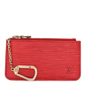 Pre-owned Louis Vuitton Epi Leather Small Leather Goods Epi Key Pouch Castillan Red