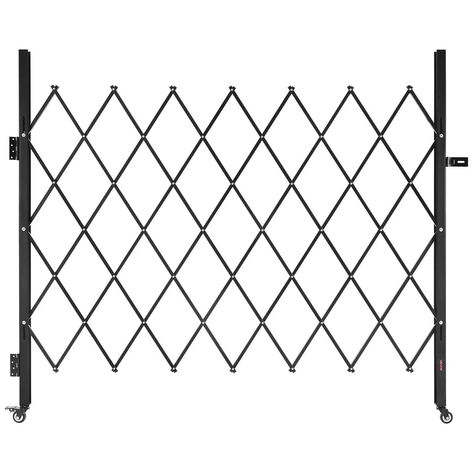VEVOR Single Scissors Fold Steel Frame Security Gate, Lockable Retractable Gate with 360° Swivel Casters, Outdoor Barricade for Entry Security, Garage, 70.87x63.39"#SohoChic