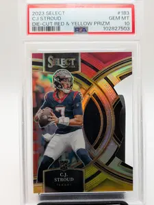 CJ Stroud 2023 Panini Select Red/Yellow Die-cut Premier Level Rookie PSA 10