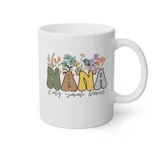 Personalized Retro Nana Custom Grandkids Names Coffee Mug XIM