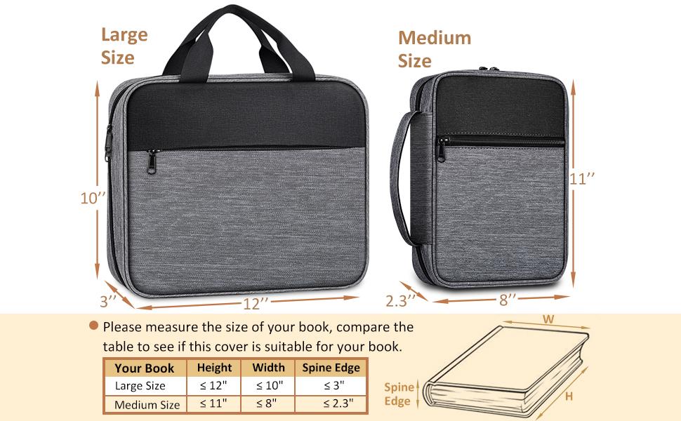 Extra Large Bible Cover, Carrying Book Case Church Bag Bible Protective with Detachable Shoulder Strap & Zippered Pocket, Gift for Men Women, Black & Brown Extra Large Bible Cover, Carrying Book Case Church Bag Bible Protective with Detachable Shoulder Strap & Zippered Pocket, Gift for Men Women, Black & Brown
