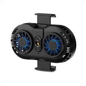 Dual-Fan Phone Cooler, Back Clip USB Mobile Heat Sink for Gamers, Silent Portable Gaming Radiator Compatible with iPhone, Samsung, Huawei for Live Streaming