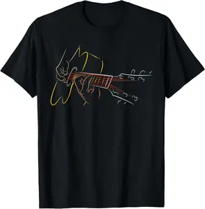 100%cotton Acoustic Guitar Player TShirt | Great Guitarist or Band Gift T-Shirt