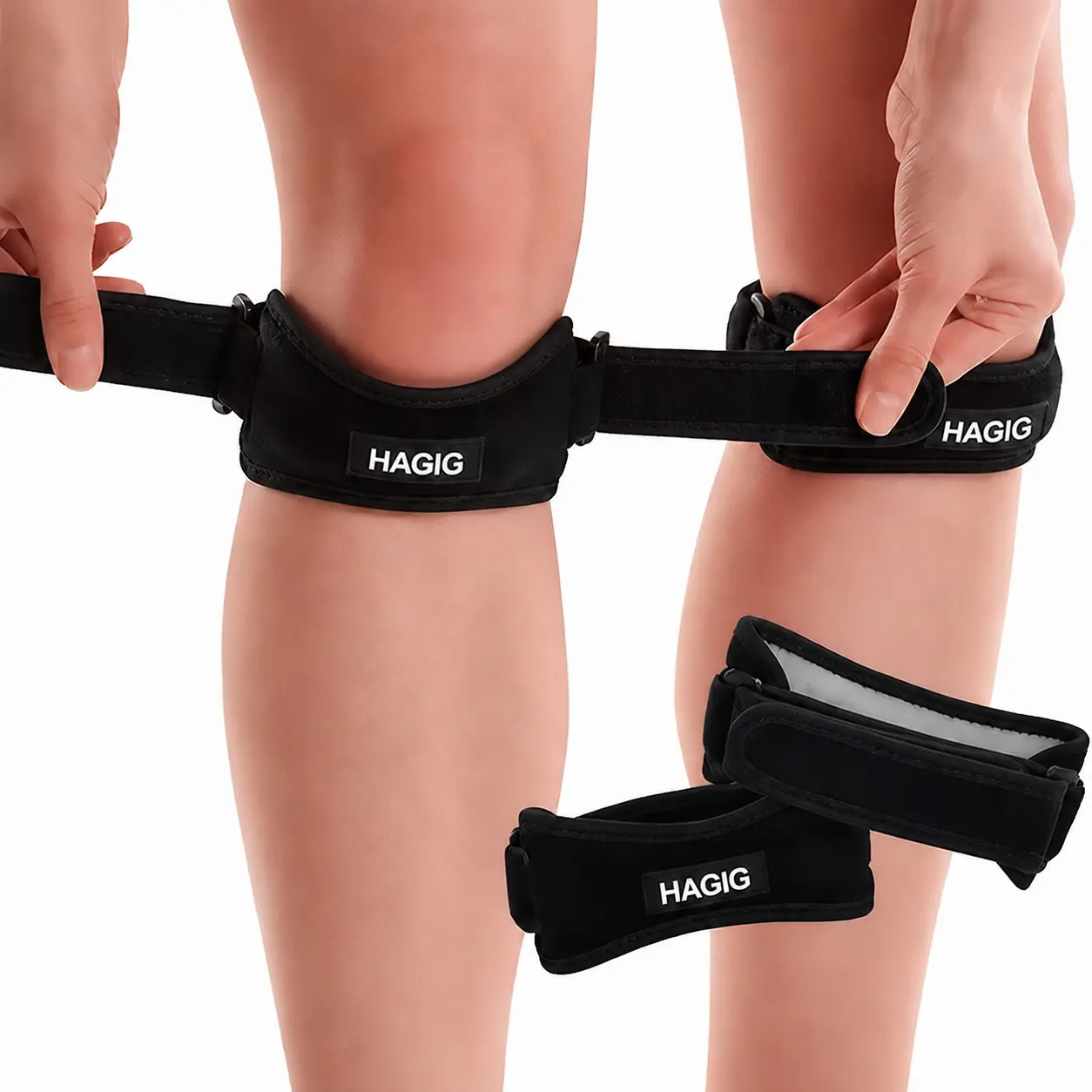 Patellar Knee Support Strap Adjustable Compression Brace for Running Sports Fitness Training Workout & Daily Activities 2 Pack