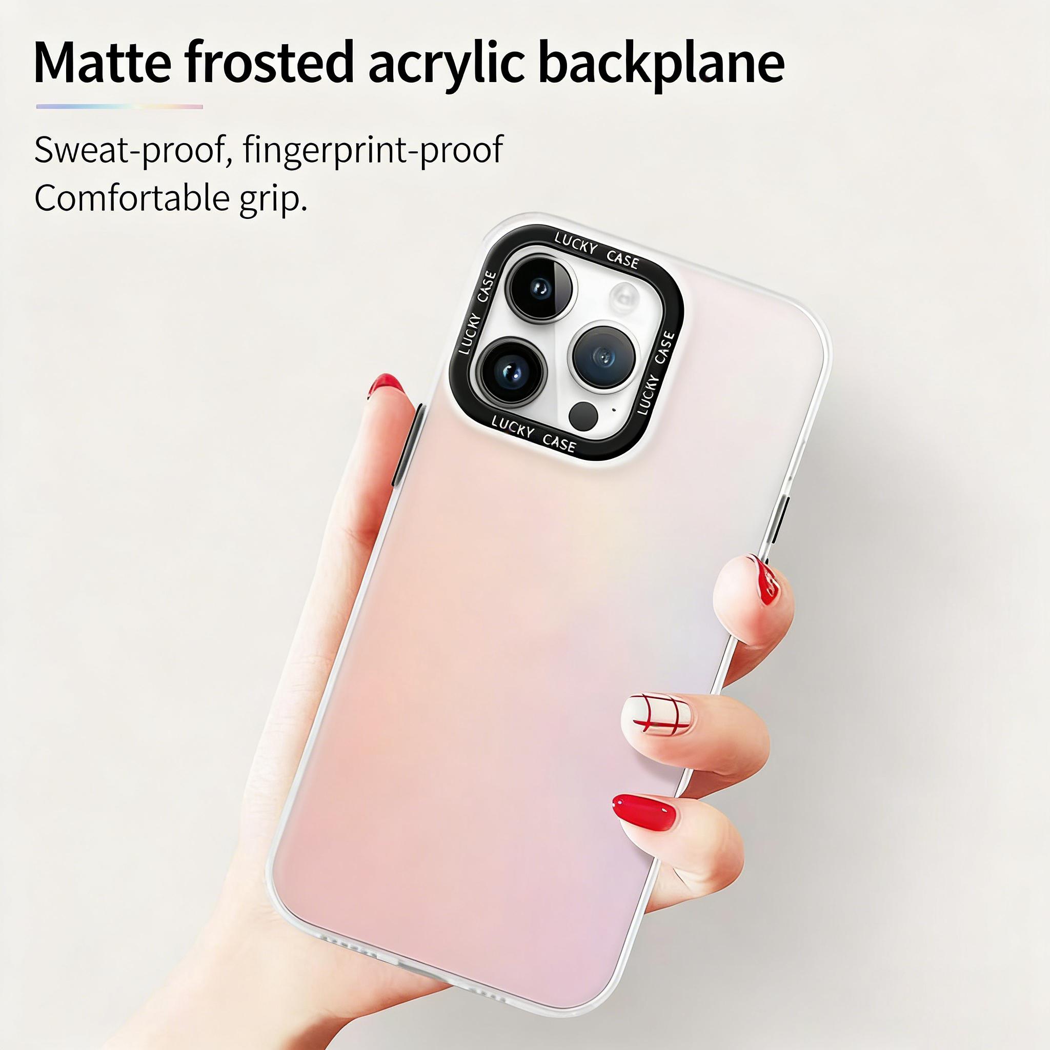 Dynamic Holographic iPhone Case for X/XS/11/12/13/14/15/16/17 Pro/Pro Max/Plus/Air | IMD Iridescent Gradient Chameleon Effect, Black Camera Lens Frame & Buttons, Slim Shockproof Protective Cover, Cute Aesthetic Phone Case for Women Girls ﻿