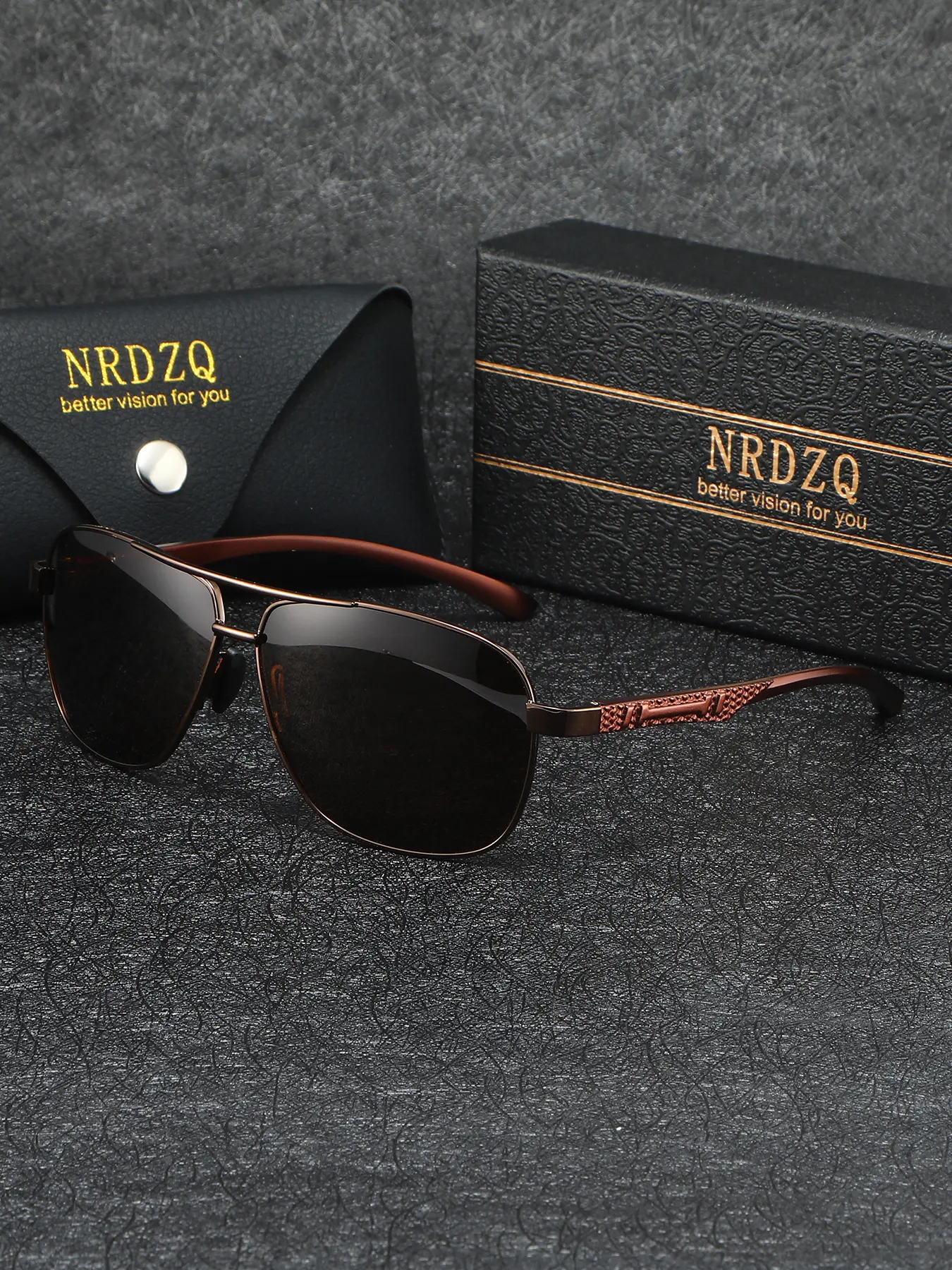 NRDZQ Vintage Polarized Aviator Sunglasses, UV400 Lenses 
