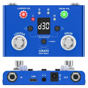 LEKATO Guitar Effect Pedal, Drum Looper Tuner Loop Pedal, Drum Buddy V2, For Digital Electric Guitar Bass Pedals Station