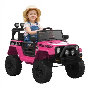 12V Kids Ride on Truck Car w/Parent Remote Control, Battery Powered Electric Ride on Vehicle, Spring Suspension, Soft Start, LED Lights, AUX Port, Christmas Gift for Boys and Girls