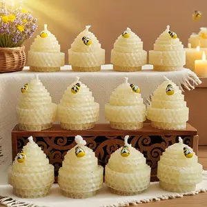 12-piece Cute Egg-shaped Beeswax Candles - White handmade rolled beeswax candles, dreamy warm light, suitable for gifting, parties, and holiday decorations, elegant and exquisite candle gift box home decor