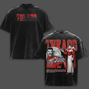 Thragg Viltrumite War Invincible Vintage Acid Washed T-Shirt, Oversized Soft Washed, Harajuku Casual, Retro 90s Graphic, Gym & Streetwear Unisex Short Sleeve