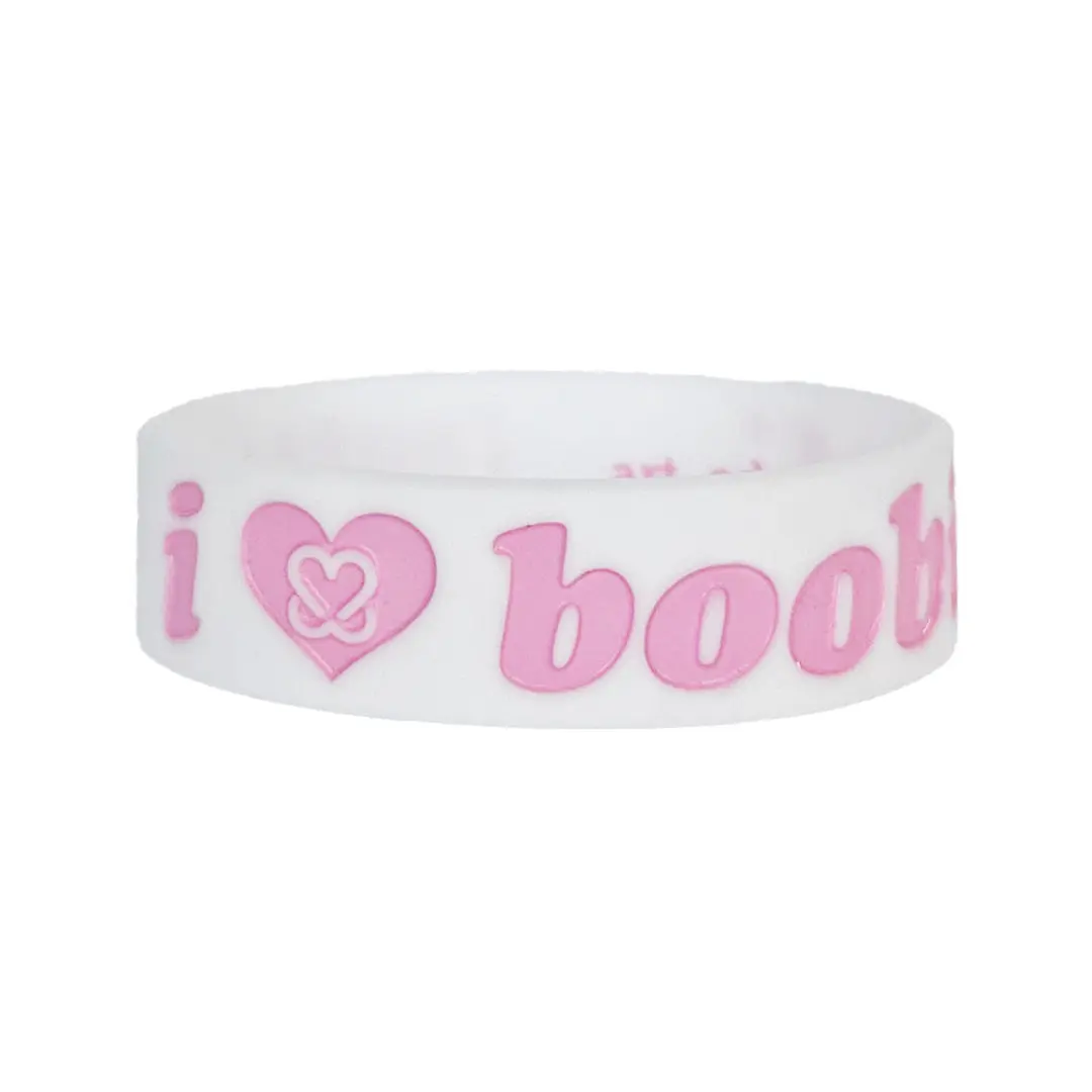 i love boobies! Classic Bracelet - Cottage Core (White / Pink)