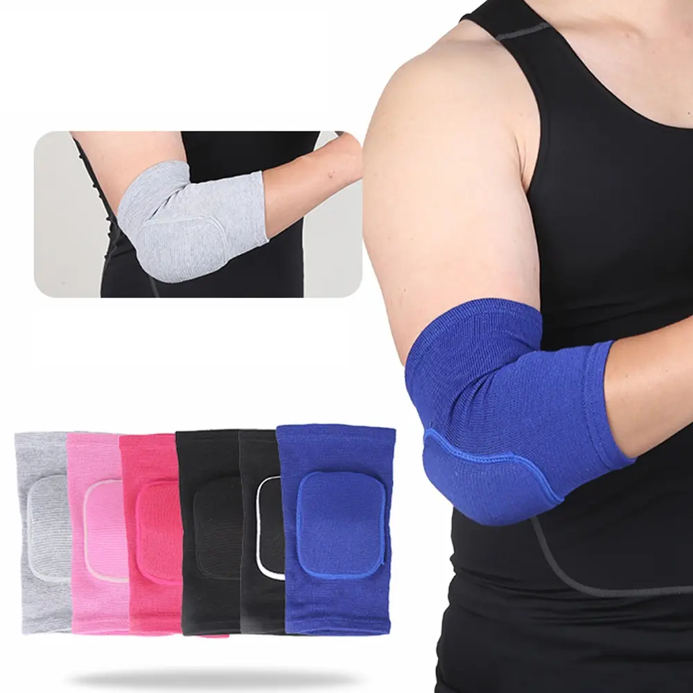 1Pair Compression Elbow Pads Arm Brace Support Fitness Volleyball Basketball Breathable Elbow Wraps For Weightlifting Sports Arm Sleeves