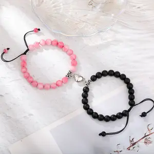 Natural Stone Beads Couple Magnetic Bracelets