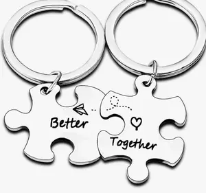 2 Pcs Couples Keychains, Ideal gifts for Boyfriend, Girlfriend, Husband, Wife Perfect for Celebrating Valentine's Gift Keychain