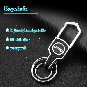 Metal Leather Car Emblem Keychain, Jeep Interior Accessories, Perfect Gift for Luxury Lovers, 1 Piece, High-Quality Design