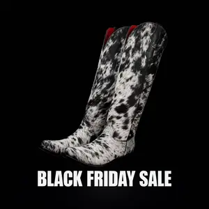 2025 new leopard print imitation horsehair knight boots western cowboy boots 3311