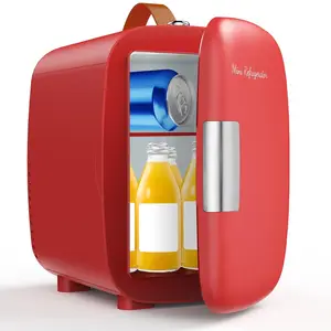 4L Mini Fridge for Bedroom, Skincare & Drinks - Compact Personal Cooler with 110V/12V Adapters for Dorm, Office & Travel - Portable Thermoelectric Refrigerator for Beauty, Beverages & Snacks