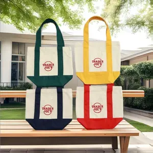 Colorful Handmade Patchwork Canvas ToteBag - Foldable Plain Storage Tote