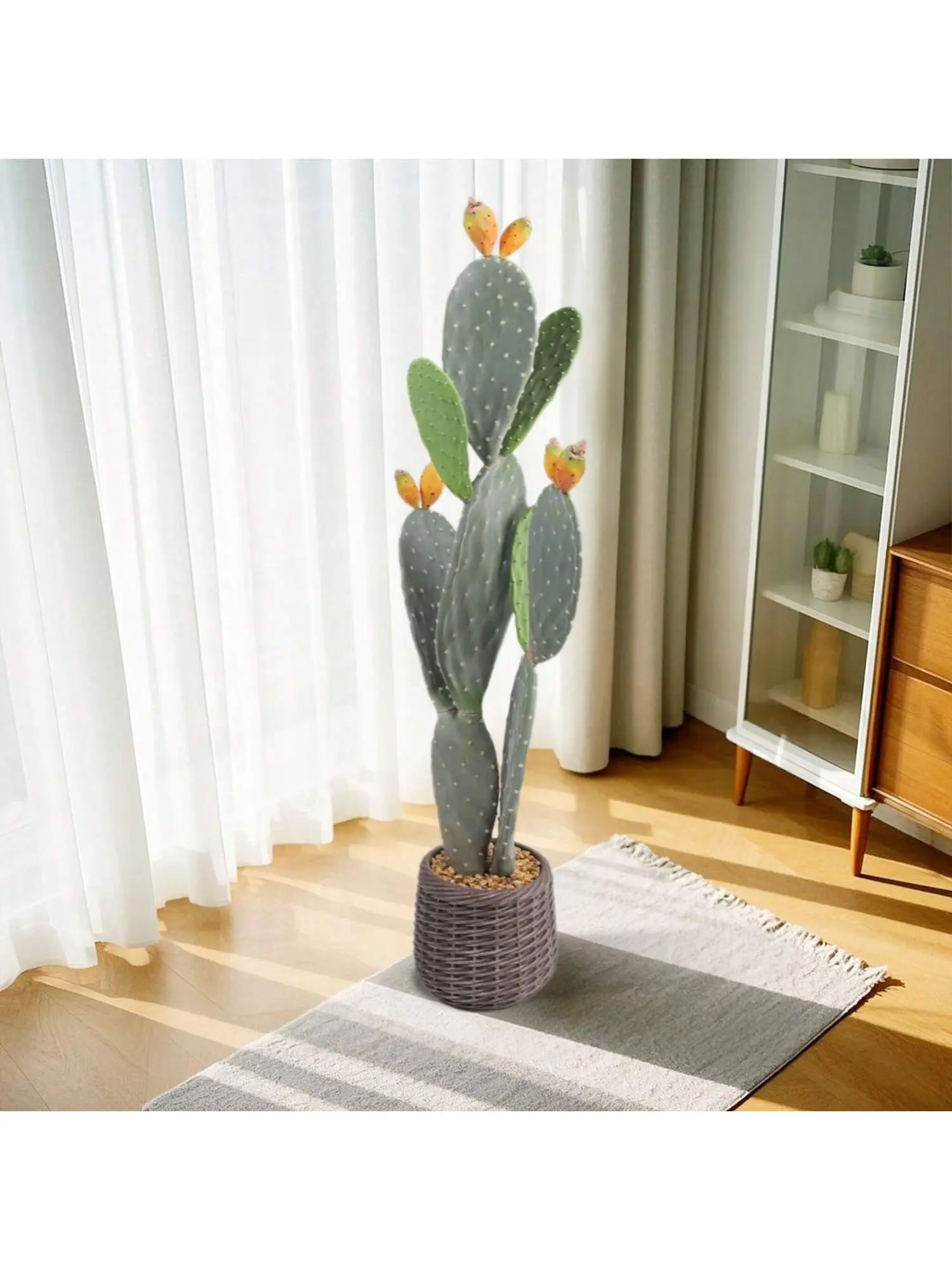 41.7 in Tall EVA Foam Artificial Cactus Decoration - Artificial Potted Plant, Faux Evergreen Plants, Indoor Outdoor Home Office Decor with Pot
