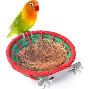 Bird nest, budgie breeding nest, parrot bed, made with natural coconut fiber filling, suitable for budgies, small parrots, conures, lovebirds, canaries, finches, and small birds