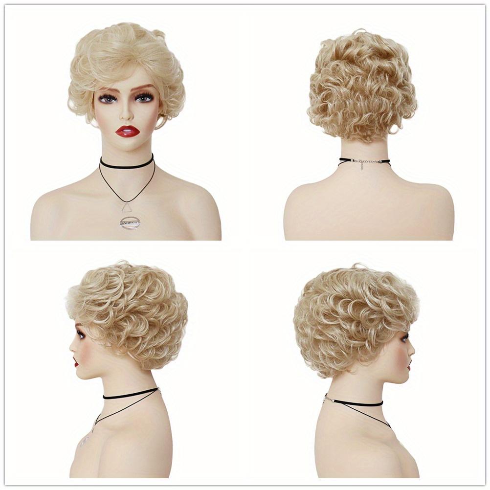 GNIMEGIL - Elegant Short Grey Curly Wig with Bangs - Natural Looking Synthetic Hair for Women - High-Temperature Fiber - Loose Curly Style - Perfect for or Mother’s Gift