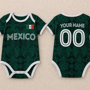 Custom Mexico Baby Bodysuit, Personalized Soccer Baby Onesie, Mexico Football Jersey Romper, Custom Name Number Gift