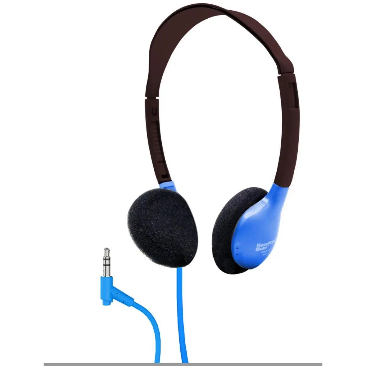 Hamilton Buhl HA2-BLU On-Ear Personal Audio Headset - 3.5mm Plug, 5 ft Dura-Cord PVC Jacket, Blue, Chew-Resistant Cord, Foam Cushions, Personal Fit