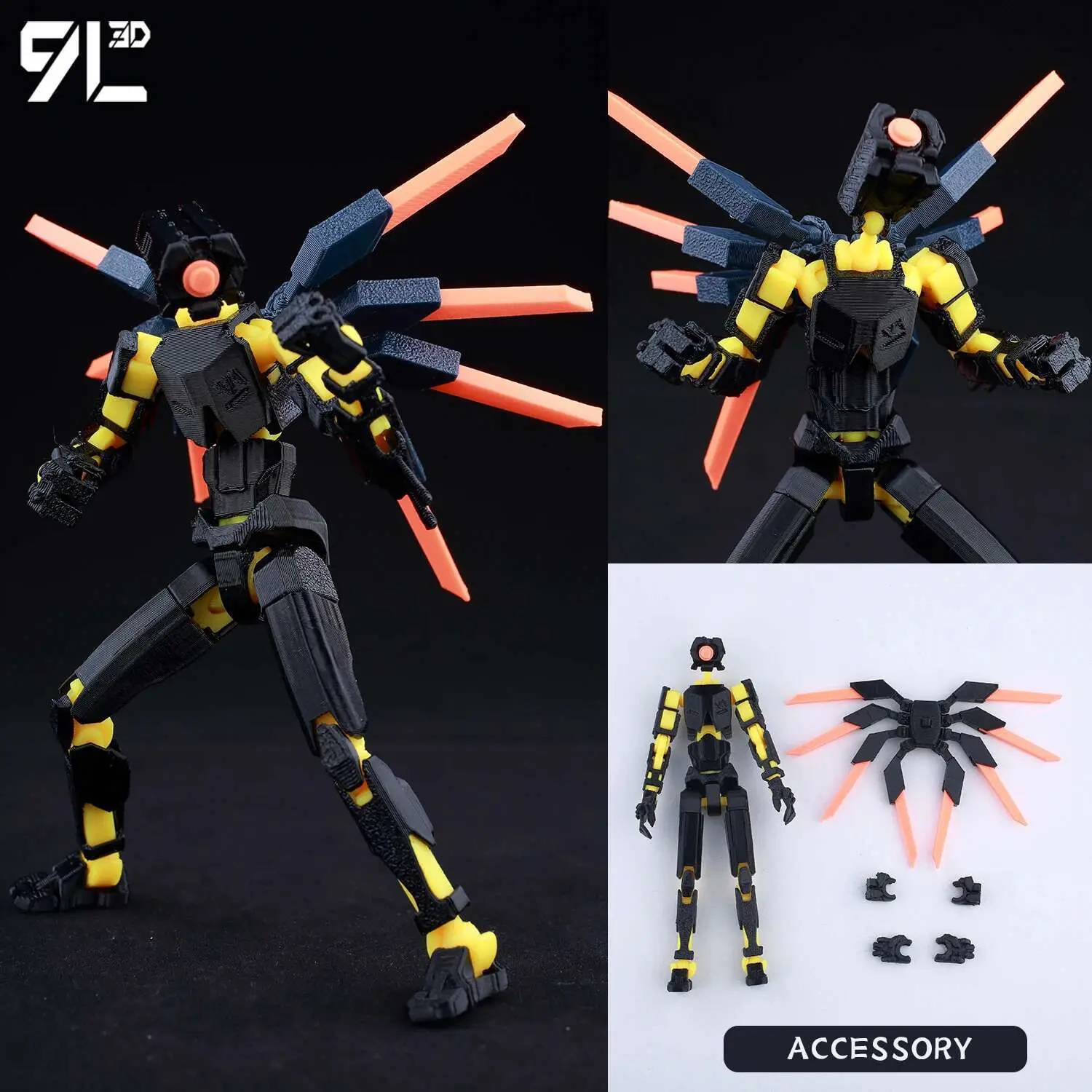 Lucky13 Dummy13 Ultrakill V1 Series Anime Characters-3D Printed Multi-Jointed Deformable Body Posing Model Multi-color Toys Gift