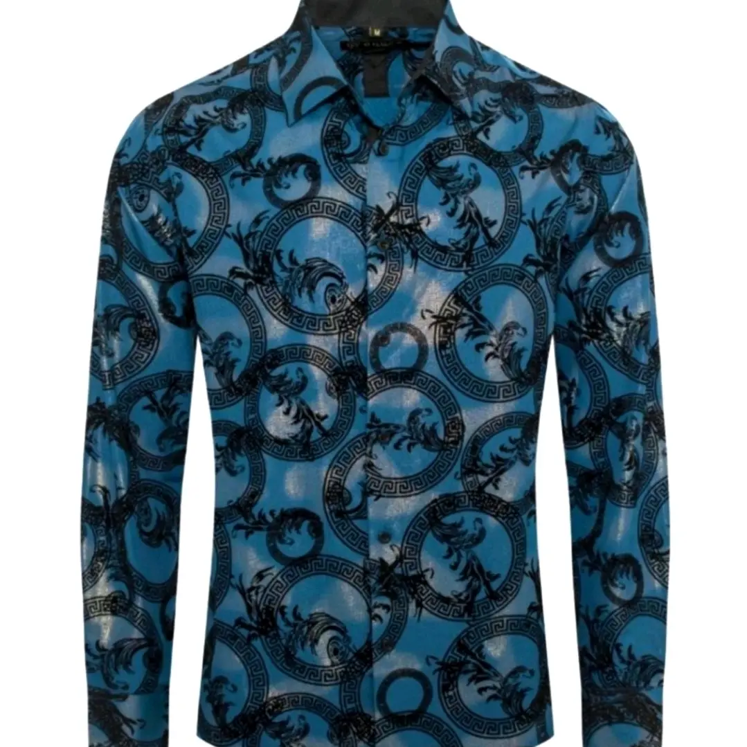 875 b3Elegant ItalianLong Sleeve Shirt for Men, Casual Design - Menswear