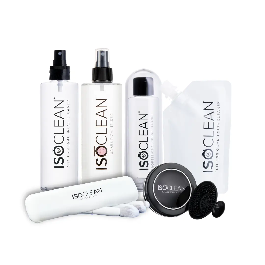 ISOCLEAN's Ultimate Makeup Brush Hygiene Bundle - 6 piece brush cleaning bundle - 3 piece brush set included