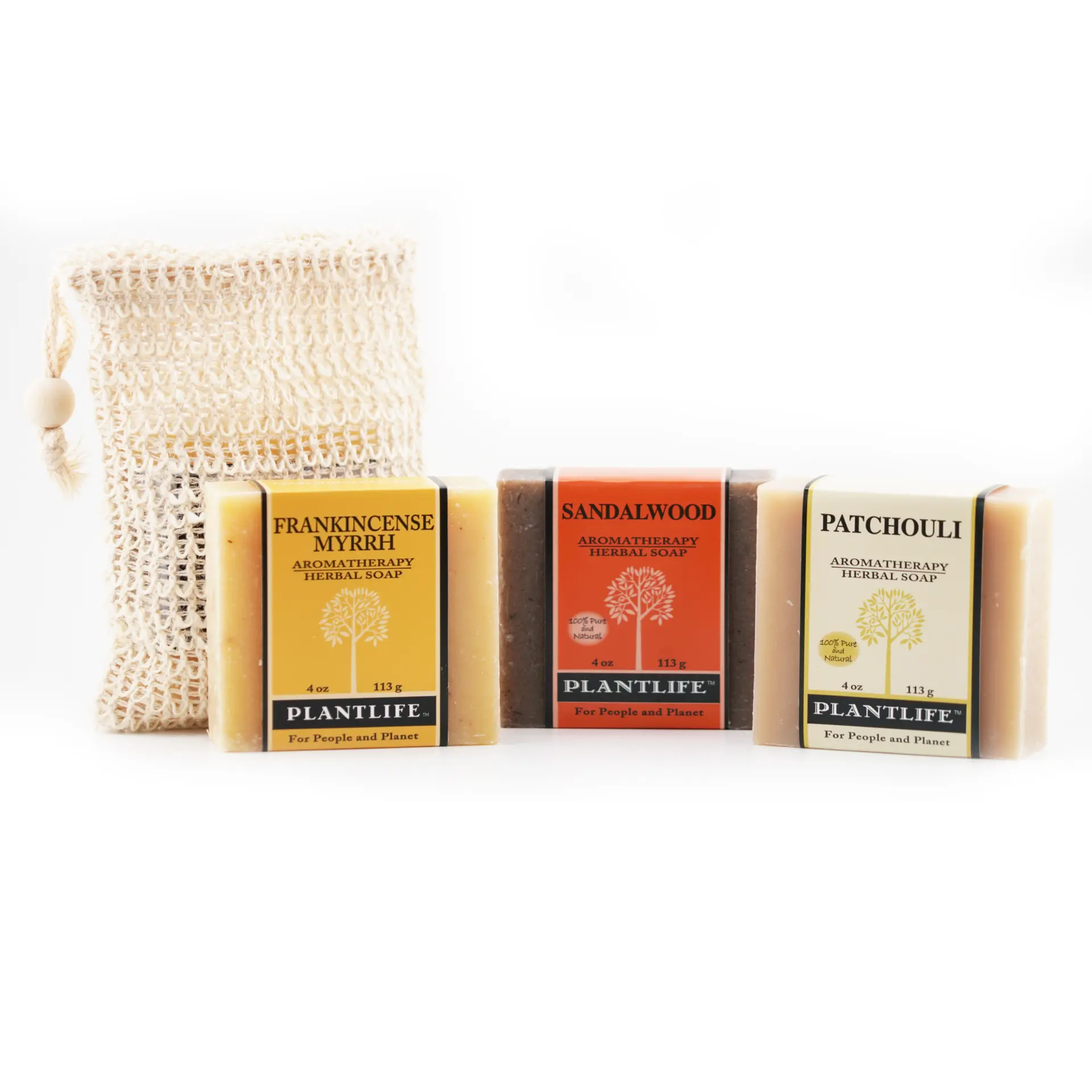 Plantlife Starter Soap Bundle with Soap Sack – Natural Herbal Body Bar, Handmade & Plant-Based Soap Variety Set