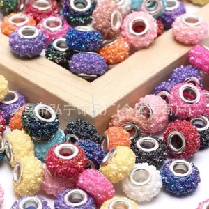 Acrylic 3D shimmer Flower Spacer Beads 12mm Set of 4