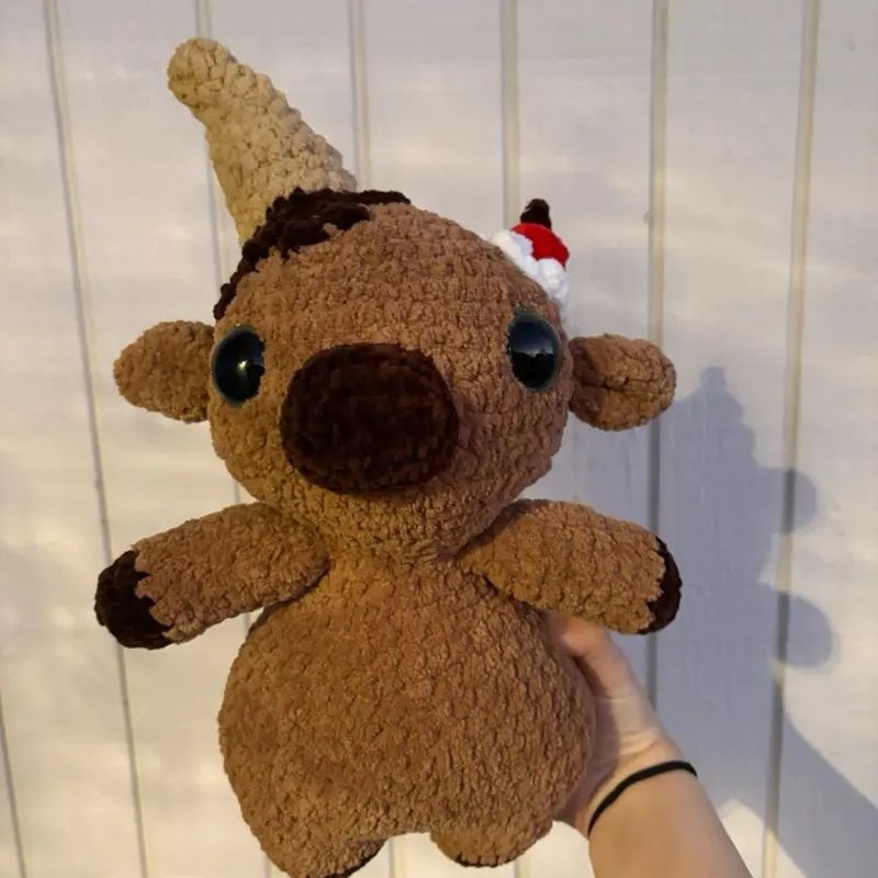 Chocolate Ice Cream Cow Handmade Crochet Plush Toy