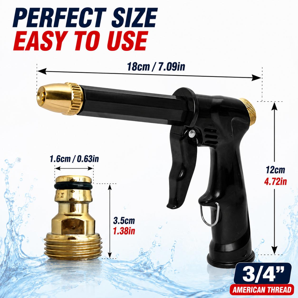 Multi-Purpose Garden Water Wand - Durable Plastic Body Hose Nozzle, Adjustable Cleaner for Vehicles and Outdoor Gardening Tasks