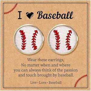 Serelune Jewelry B Baseball Earrings for Women Baseball Dangle Earrings Football Sports Earrings Accessories Holiday Party Game Day Jewelry Gifts