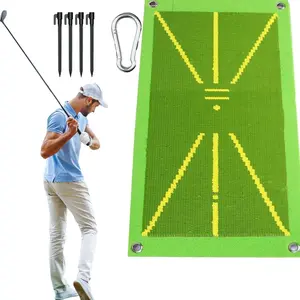 Golf Swing Training Mat with Alignment Stickers - Includes Ground Pegs & Clips for Swing Path Detection & Accuracy, The Must-Have Golf Practice Aid, Golf Accessory!
