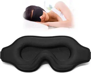 Sleep Eye Mask for Side Sleeper, Lash Extensions 3D Contoured Cup Sleeping Mask for Men Women, Travel Blackout Night Blindfold Eye Shade Cover with Adjustable Strap