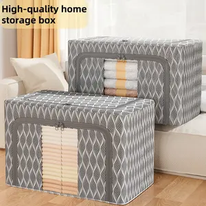 Large Capacity Stackable Storage Box, Waterproof Fabric Organizer for Bedroom Dorm Closet, Durable Folding Frame, Easy Access Zipper