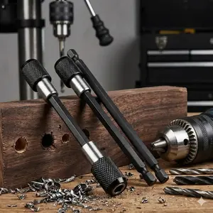 Magnetic Electric Screwdriver Extension Rod Set with 1/4 Inch Quick Release Hex Adapter - 60mm 100mm 150mm Long Wear-Resistant Anti-Slip Drill Bit Holder - Industrial Mechanical Repair Tool Kit for Home & Professional Use Hardware