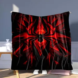 Spider Pattern Blanket, 1 Count Soft Throw Blanket, Air-conditioned Room Nap Blanket, Multifunctional Blanket for Home & Office & Travel