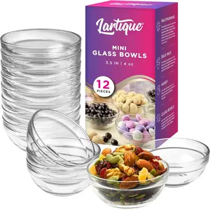 3.5 Inch Glass Bowls Perfect for Prep, Dips, Nuts or Candy, Set of 12