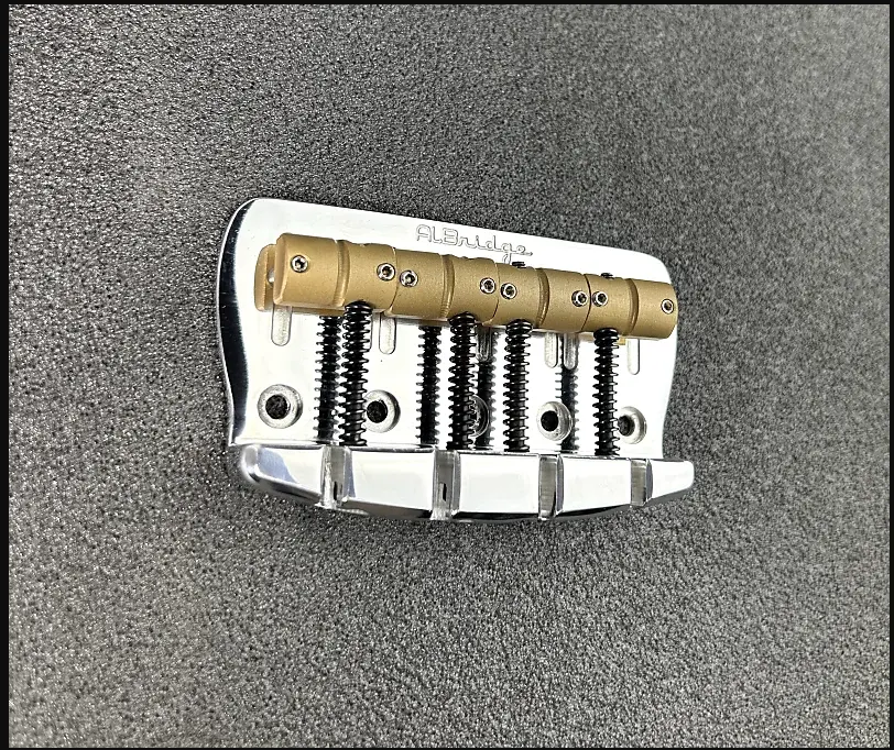 Sterling By Music Man Replacement AlBridge Parts SMMQ420 "MM Style" 4-String Bridge for Sterling, OLP, and Overseas Basses (SMMQ 420 Shiny Polished)
