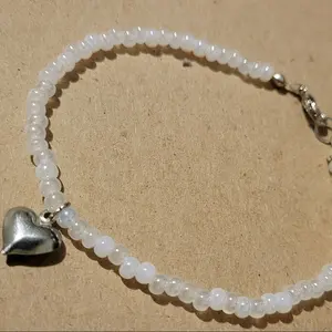 White Heart Bracelet