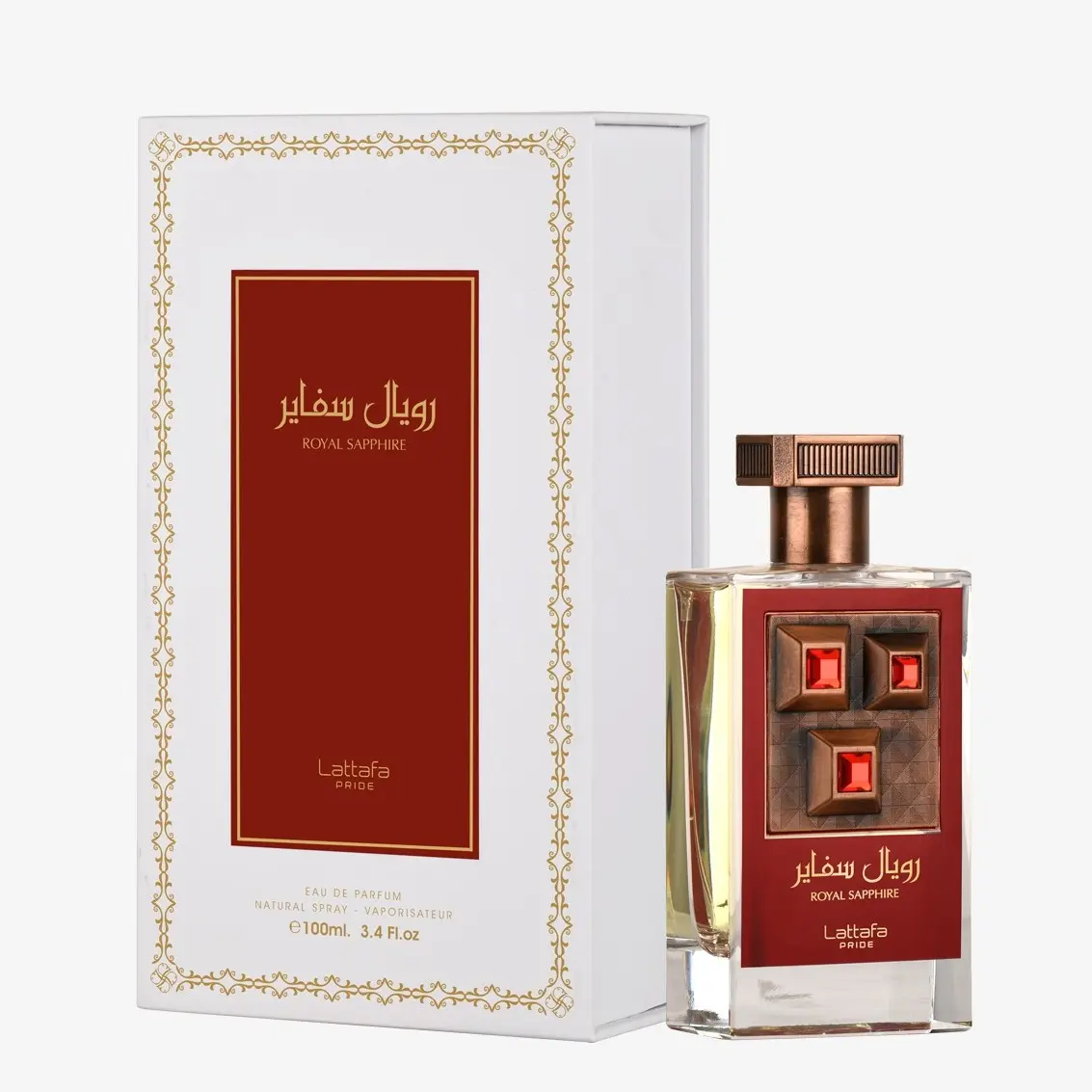 Lattafa Royal Sapphire Eau De Parfum 3.4 Unisex Aromatic Woody Fragrance Deep Floral Perfume