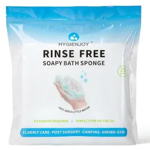 HYGIENJOY-21% Larger,No Rinse Bathing Wipes for Adults-Rinse Free Bath Sponges,Soap Infused,Dry Shower Wipes for Elderly,For Camping,Hiking,GYM,Post Surgery Must Haves, (25 Counts)