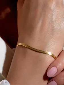 Simple Stainless Steel Herringbone Chain Link Bracelet, Fashionable Jewelry for Women & Men for Party, Daily Decor, Trendy All-match & Exquisite Jewelry for Birthday Gift